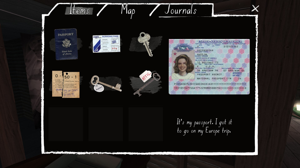 Some of the keys in Gone Home