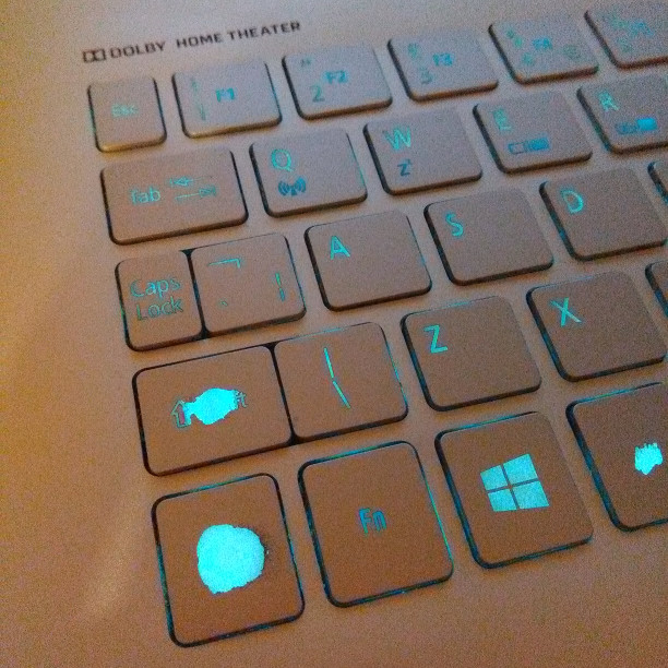My rather bruised keyboard