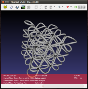 MeshLab rendering a 3D knot