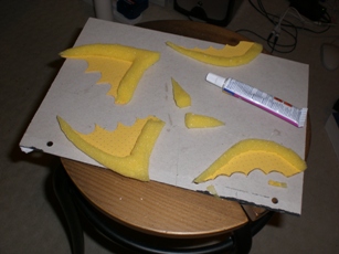 Wings and horns made from foam sponge