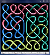 Knot application running on Windows with a 2D knot