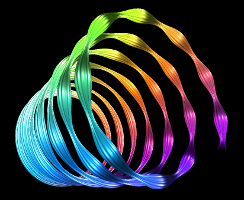 Curves showing a Bezier spiral with undulating radius
